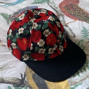Vintage 100% cotton lightweight apple blossom baseball cap brimmed hat